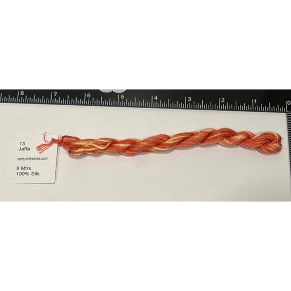 Dinky Dyes # 13 JAFFA 100% Silk Embroidery Thread 8 Mtrs Cross Stitch - Picture 2 of 3